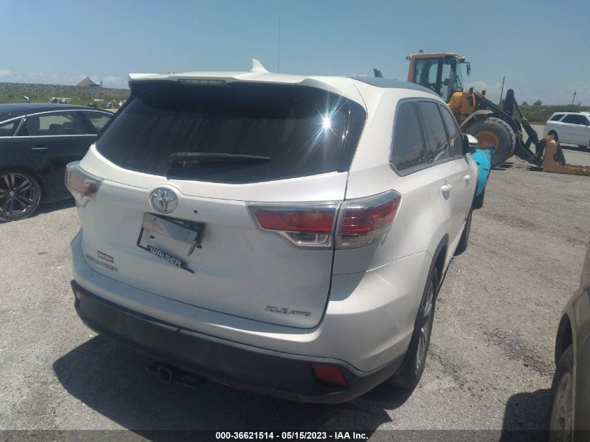 2015 TOYOTA HIGHLANDER XLE - 5TDJKRFH4FS134483