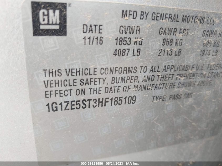 2017 CHEVROLET MALIBU LT - 1G1ZE5ST3HF185109