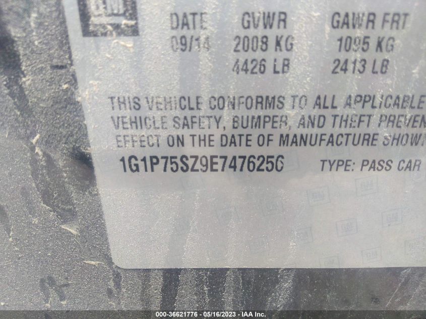 2014 CHEVROLET CRUZE DIESEL - 1G1P75SZ9E7476256