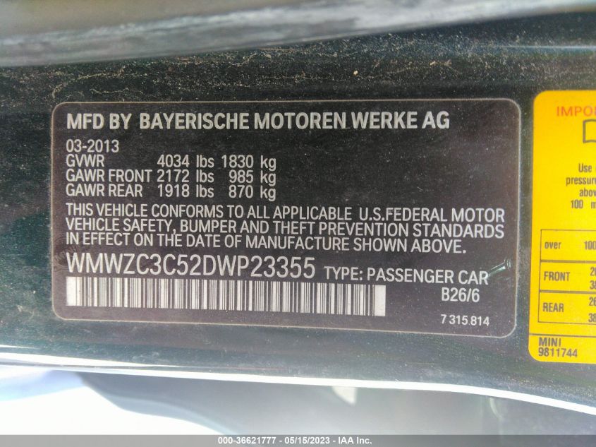 2013 MINI COOPER COUNTRYMAN S - WMWZC3C52DWP23355