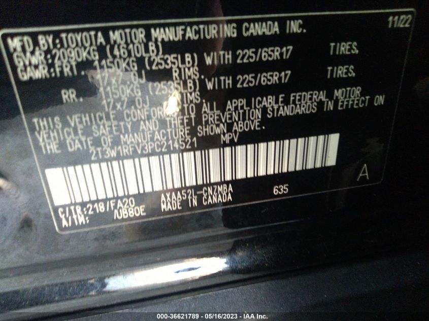 2023 TOYOTA RAV4 XLE - 2T3W1RFV3PC214521