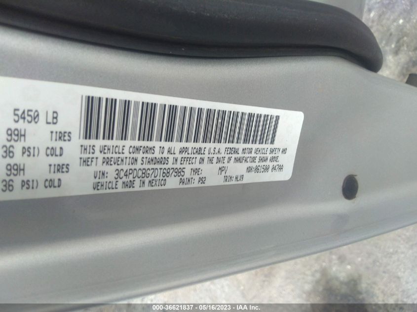 2013 DODGE JOURNEY SXT - 3C4PDCBG7DT687985