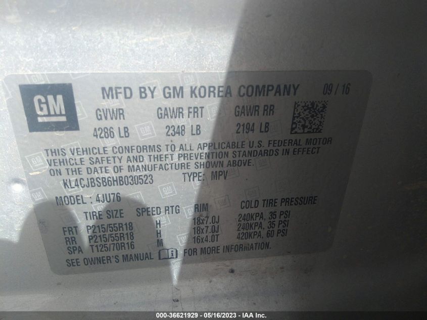 2017 BUICK ENCORE PREFERRED II - KL4CJBSB6HB030523