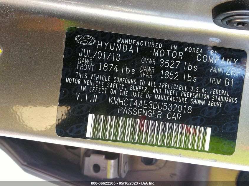 2013 HYUNDAI ACCENT GLS - KMHCT4AE3DU532018
