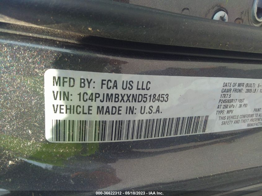 2022 JEEP CHEROKEE TRAILHAWK - 1C4PJMBXXND518453