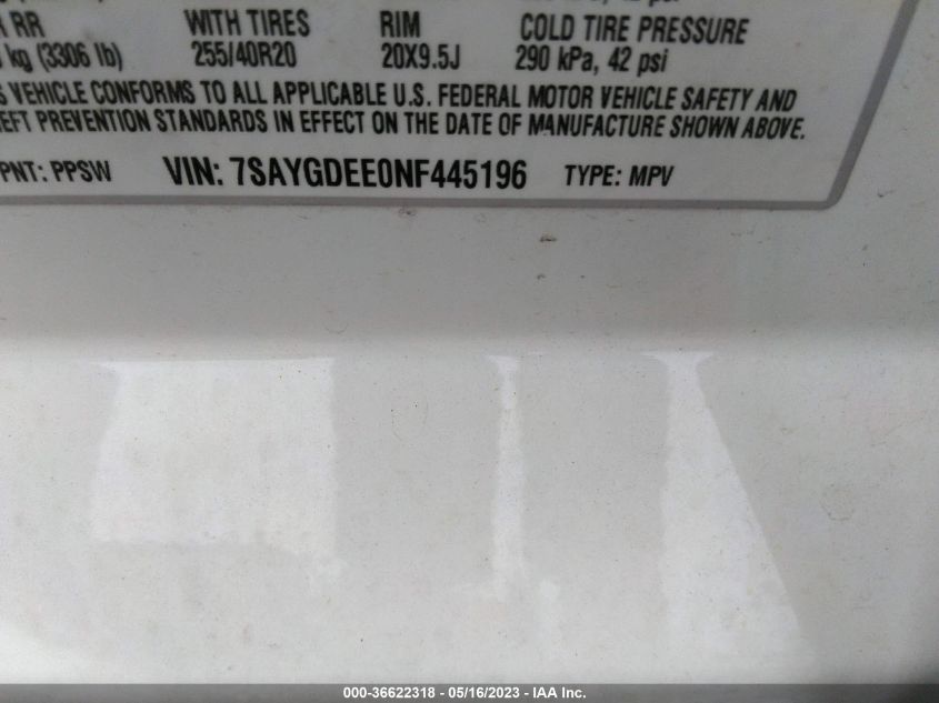 2022 TESLA MODEL Y LONG RANGE - 7SAYGDEE0NF445196