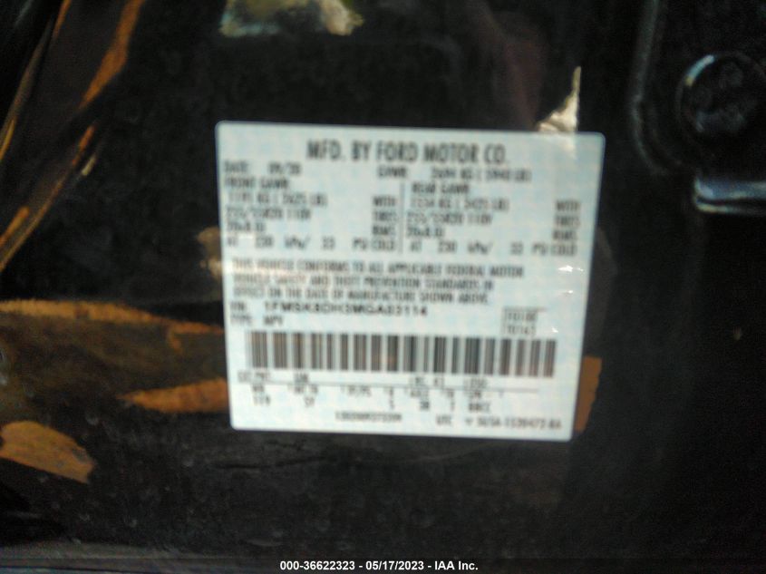 2021 FORD EXPLORER XLT - 1FMSK8DH3MGA03114