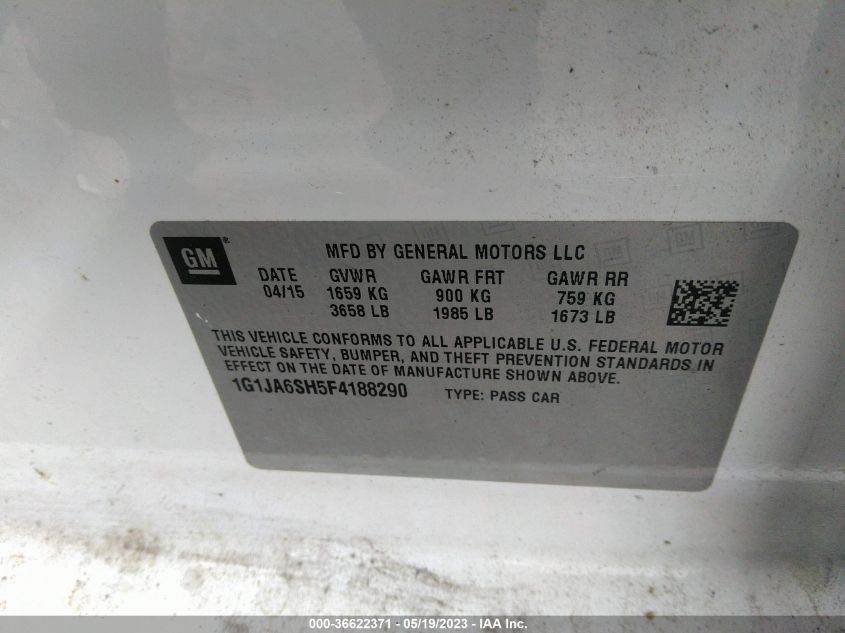 2015 CHEVROLET SONIC LS - 1G1JA6SH5F4188290