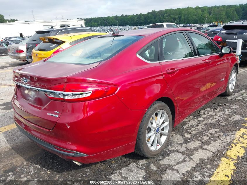 2017 FORD FUSION HYBRID SE - 3FA6P0LUXHR238184