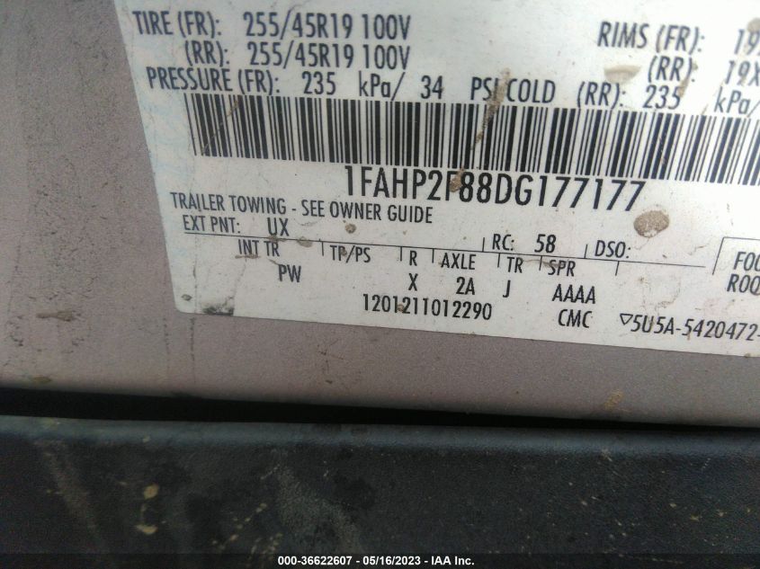 2013 FORD TAURUS LIMITED - 1FAHP2F88DG177177