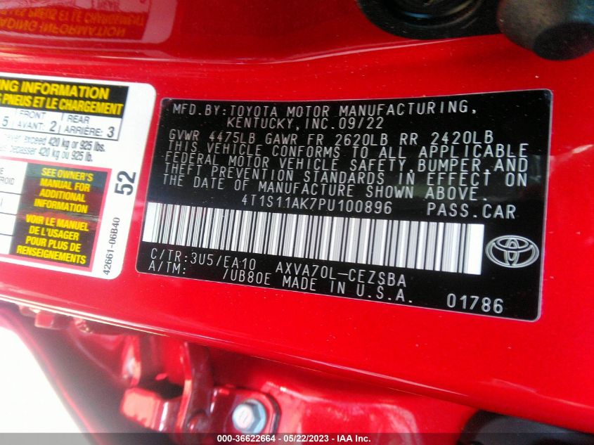 2023 TOYOTA CAMRY SE/SE NIGHTSHADE - 4T1S11AK7PU100896