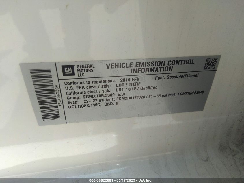 2014 CHEVROLET SILVERADO 1500 LTZ - 3GCUKSEC1EG456330