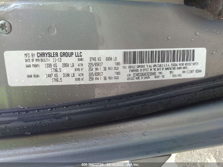 2014 DODGE GRAND CARAVAN SE - 2C4RDGBG0ER238085