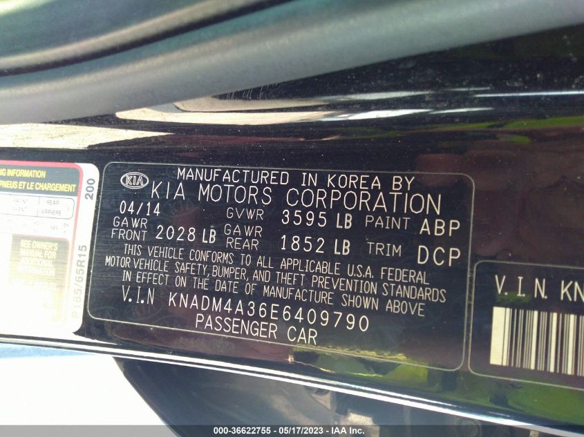 2014 KIA RIO LX - KNADM4A36E6409790