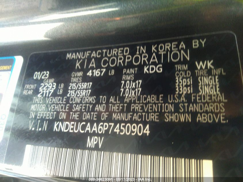 2023 KIA SELTOS S - KNDEUCAA6P7450904