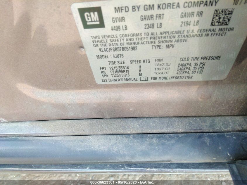 2015 BUICK ENCORE CONVENIENCE - KL4CJFSB5FB051982