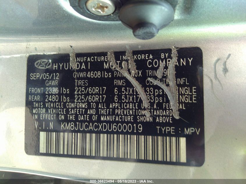 2013 HYUNDAI TUCSON GLS - KM8JUCACXDU600019