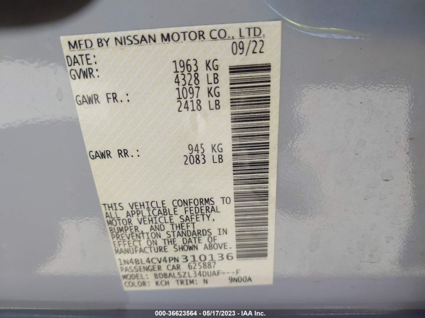 2023 NISSAN ALTIMA 2.5 SR - 1N4BL4CV4PN310136