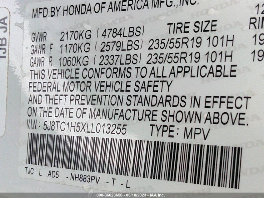 2020 ACURA RDX W/TECHNOLOGY PKG - 5J8TC1H5XLL013255