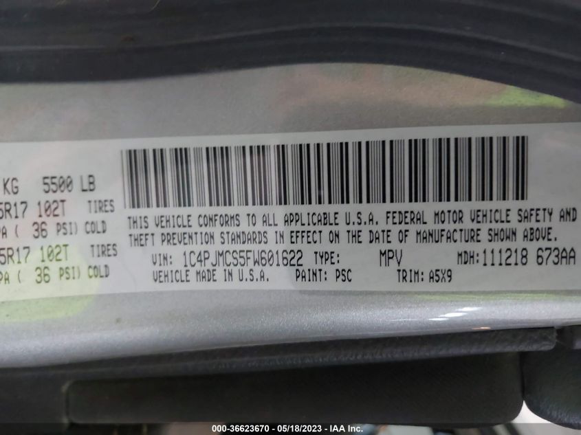 2015 JEEP CHEROKEE LATITUDE - 1C4PJMCS5FW601622
