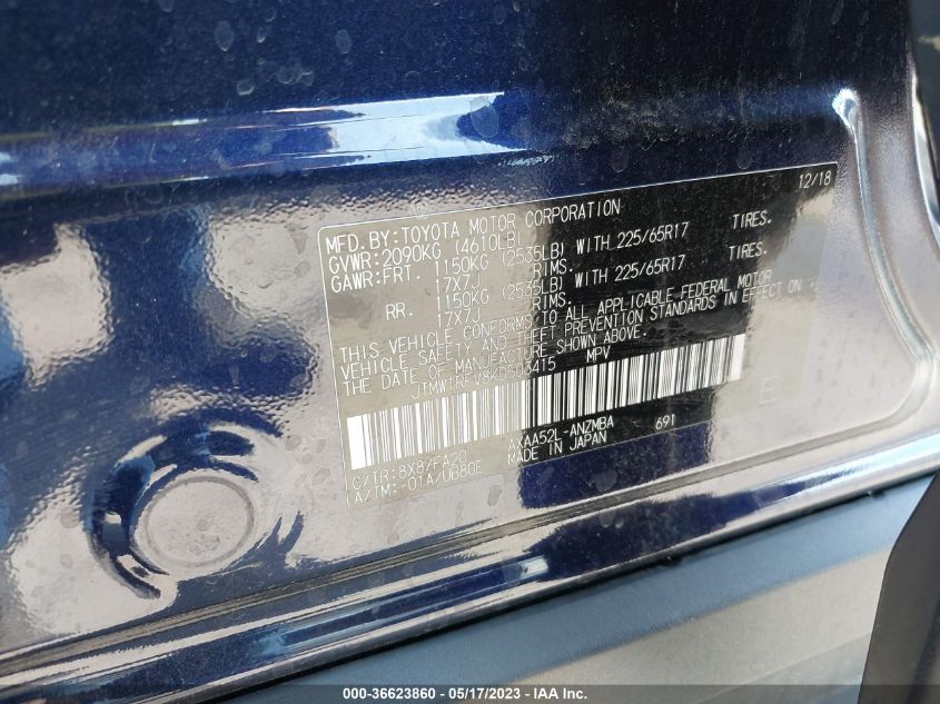 2019 TOYOTA RAV4 XLE - JTMW1RFV8KD503415