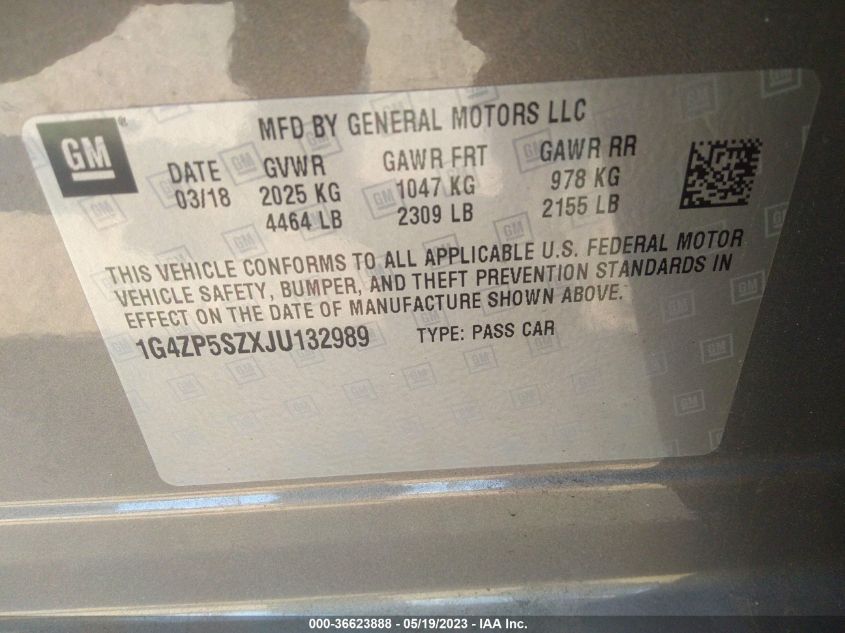 2018 BUICK LACROSSE ESSENCE - 1G4ZP5SZXJU132989