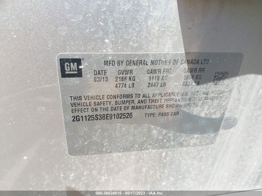 2014 CHEVROLET IMPALA LT - 2G1125S38E9102526