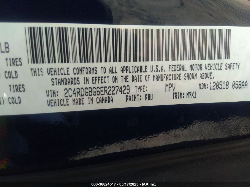 2014 DODGE GRAND CARAVAN SE 30TH ANNIVERSARY - 2C4RDGBG6ER227429