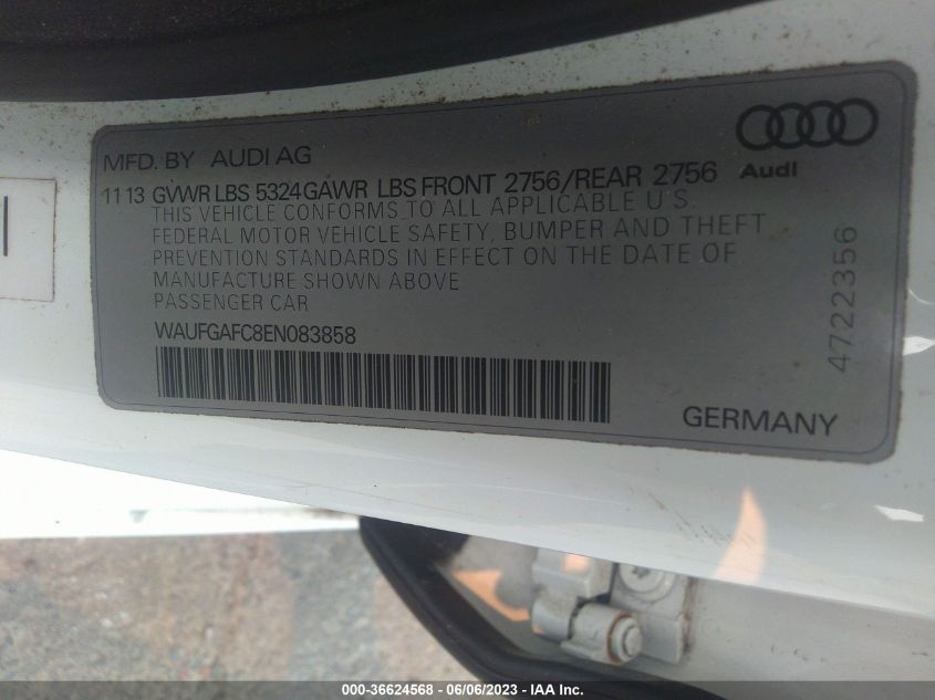 2014 AUDI A6 3.0T PREMIUM PLUS - WAUFGAFC8EN083858