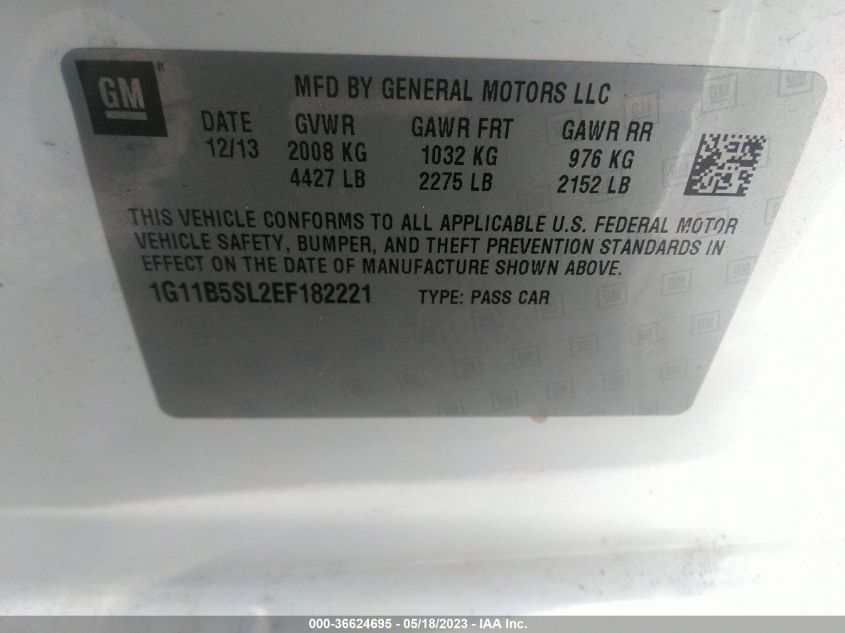2014 CHEVROLET MALIBU LS - 1G11B5SL2EF182221