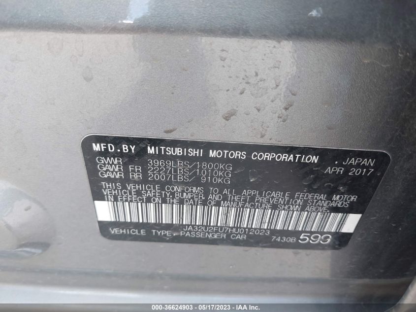 2017 MITSUBISHI LANCER ES/LE - JA32U2FU7HU012023