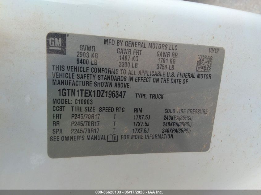 2013 GMC SIERRA 1500 WORK TRUCK - 1GTN1TEX1DZ196347