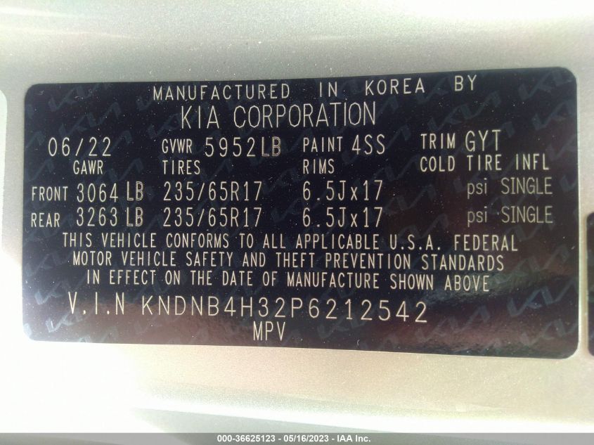 2023 KIA CARNIVAL LX - KNDNB4H32P6212542