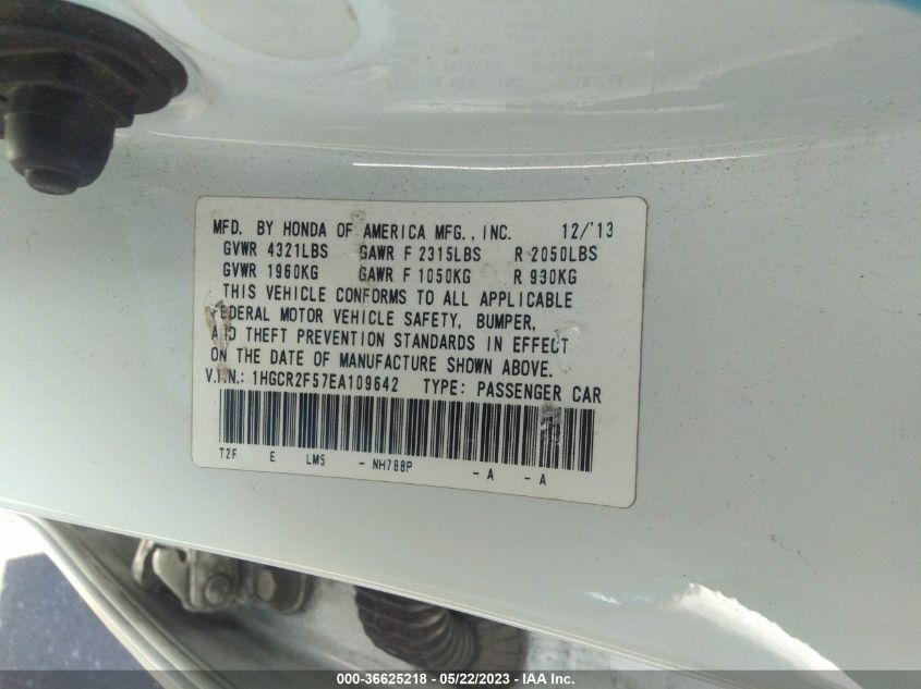 2014 HONDA ACCORD SEDAN SPORT - 1HGCR2F57EA109642