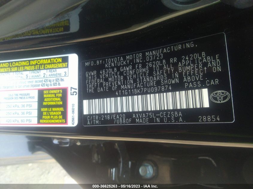 2023 TOYOTA CAMRY SE - 4T1G11BK7PU097874