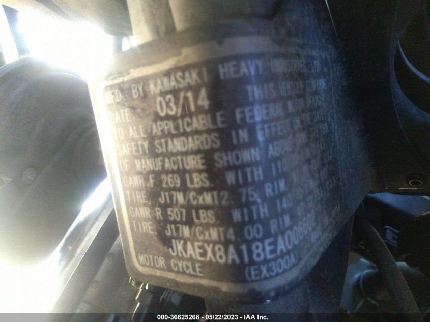 2014 KAWASAKI EX300 A JKAEX8A18EA006602