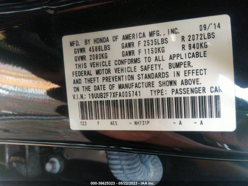 2015 ACURA TLX V6 ADVANCE - 19UUB2F7XFA005741
