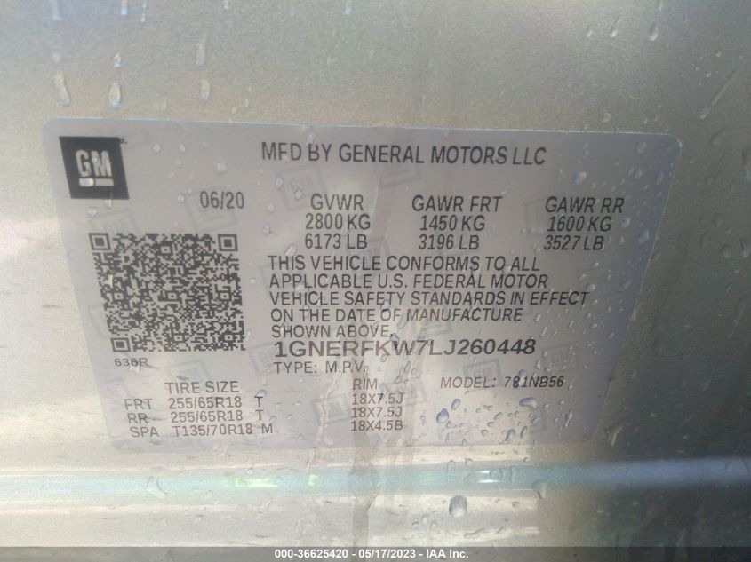 2020 CHEVROLET TRAVERSE LS - 1GNERFKW7LJ260448