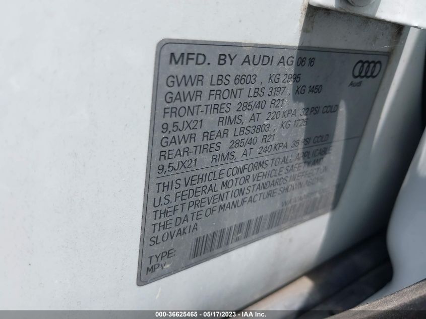 2017 AUDI Q7 PRESTIGE - WA1VAAF79HD022283