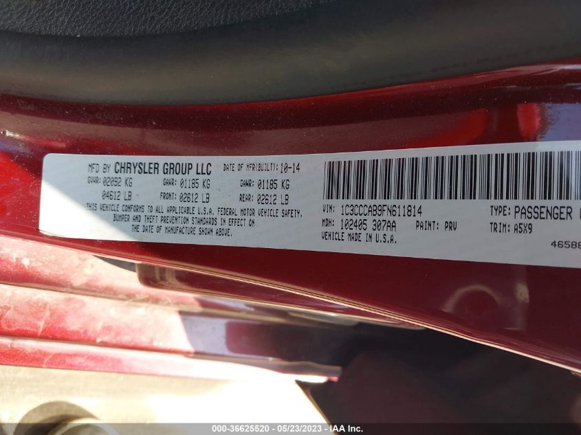 2015 CHRYSLER 200 LIMITED - 1C3CCCAB9FN611814