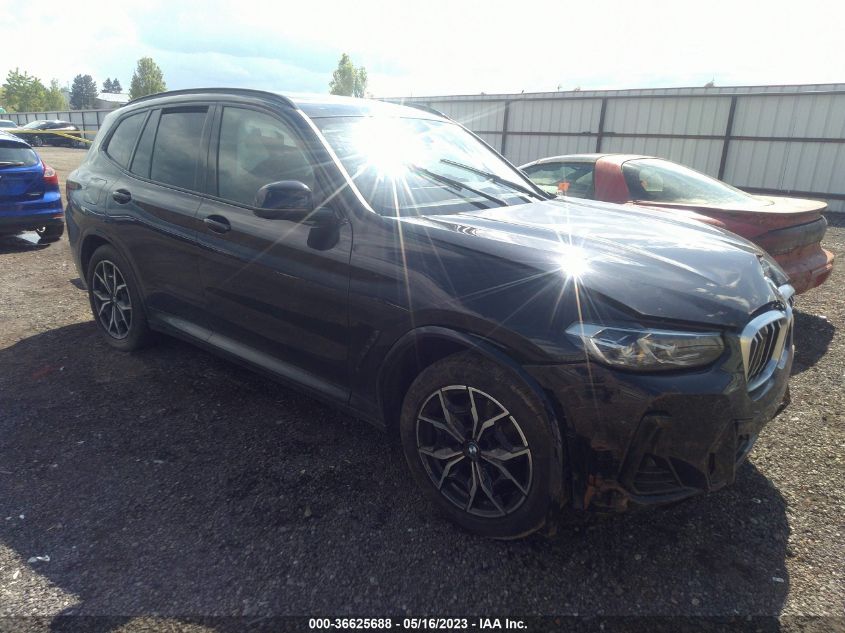 2022 BMW X3 XDRIVE30I - 5UX53DP07N9M67492