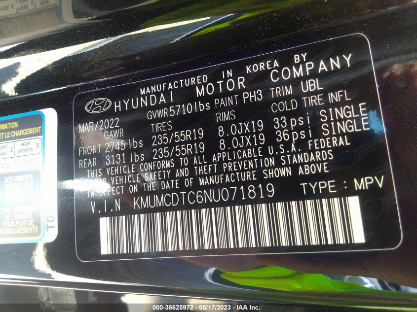 2022 GENESIS GV70 3.5T SPORT KMUMCDTC6NU071819