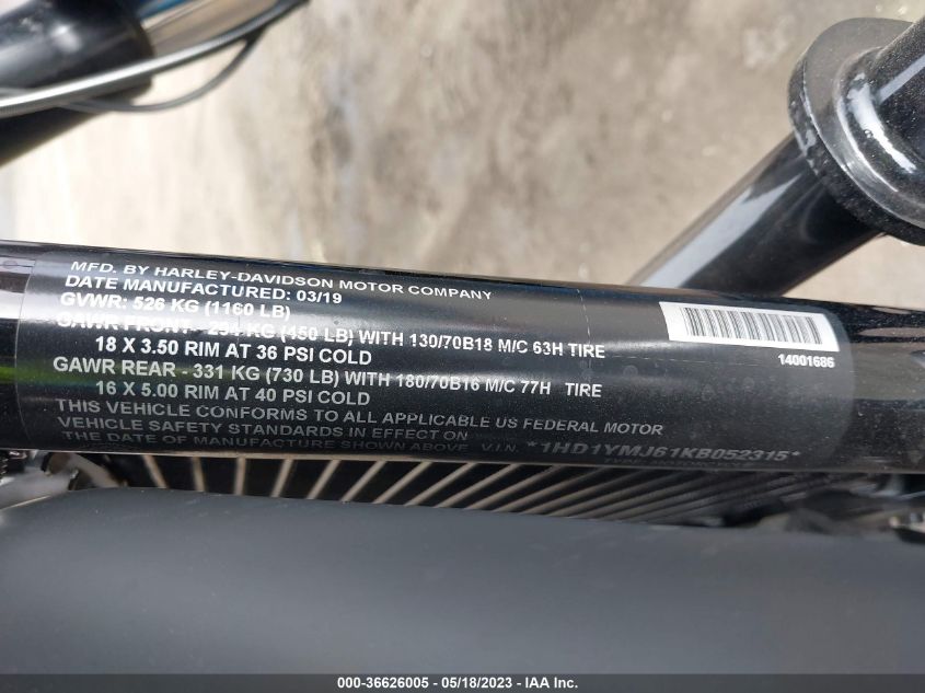 2019 HARLEY-DAVIDSON FLSB - 1HD1YMJ61KB052315