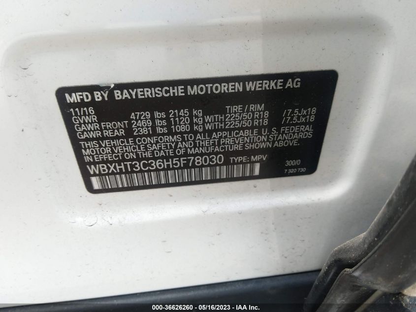 2017 BMW X1 XDRIVE28I - WBXHT3C36H5F78030