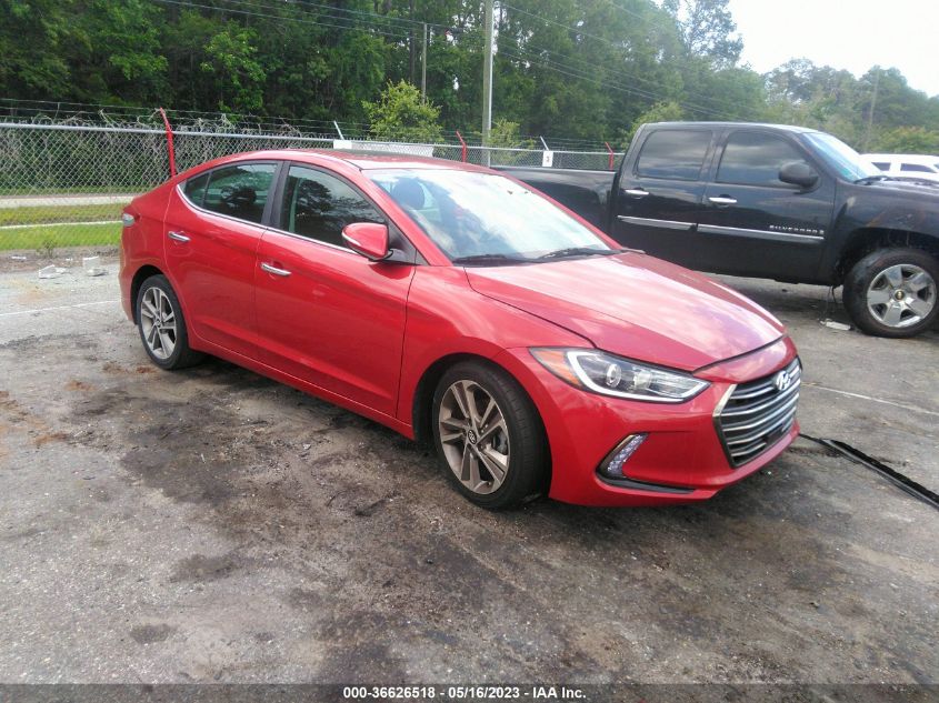 2017 HYUNDAI ELANTRA LIMITED - 5NPD84LF6HH016199