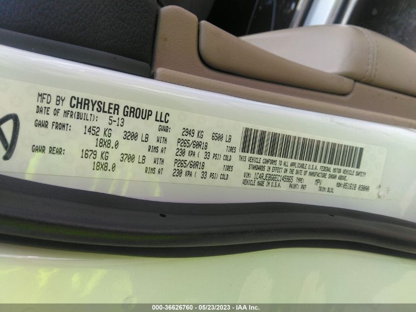 2014 JEEP GRAND CHEROKEE LIMITED - 1C4RJEBG6EC145965