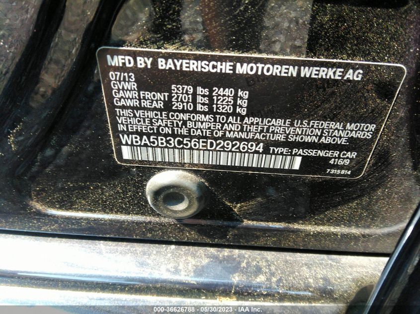 2014 BMW 5 SERIES 535I XDRIVE - WBA5B3C56ED292694