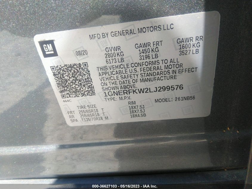 2020 CHEVROLET TRAVERSE LS - 1GNERFKW2LJ299576