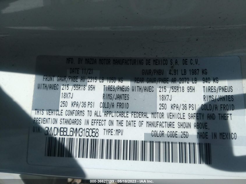 2021 MAZDA CX-30 SELECT - 3MVDMBBL6MM316058