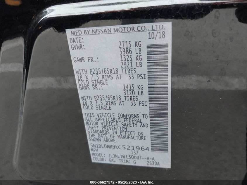 2019 INFINITI QX60 LUXE - 5N1DL0MM9KC521964